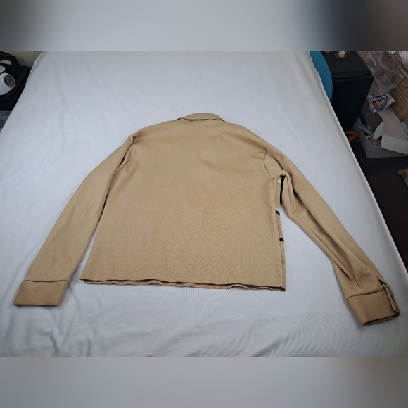 Vintage MARCEL of PARIS Knit Shirt Mens Beige Polyester Striped Size XL - Picture 12 of 14